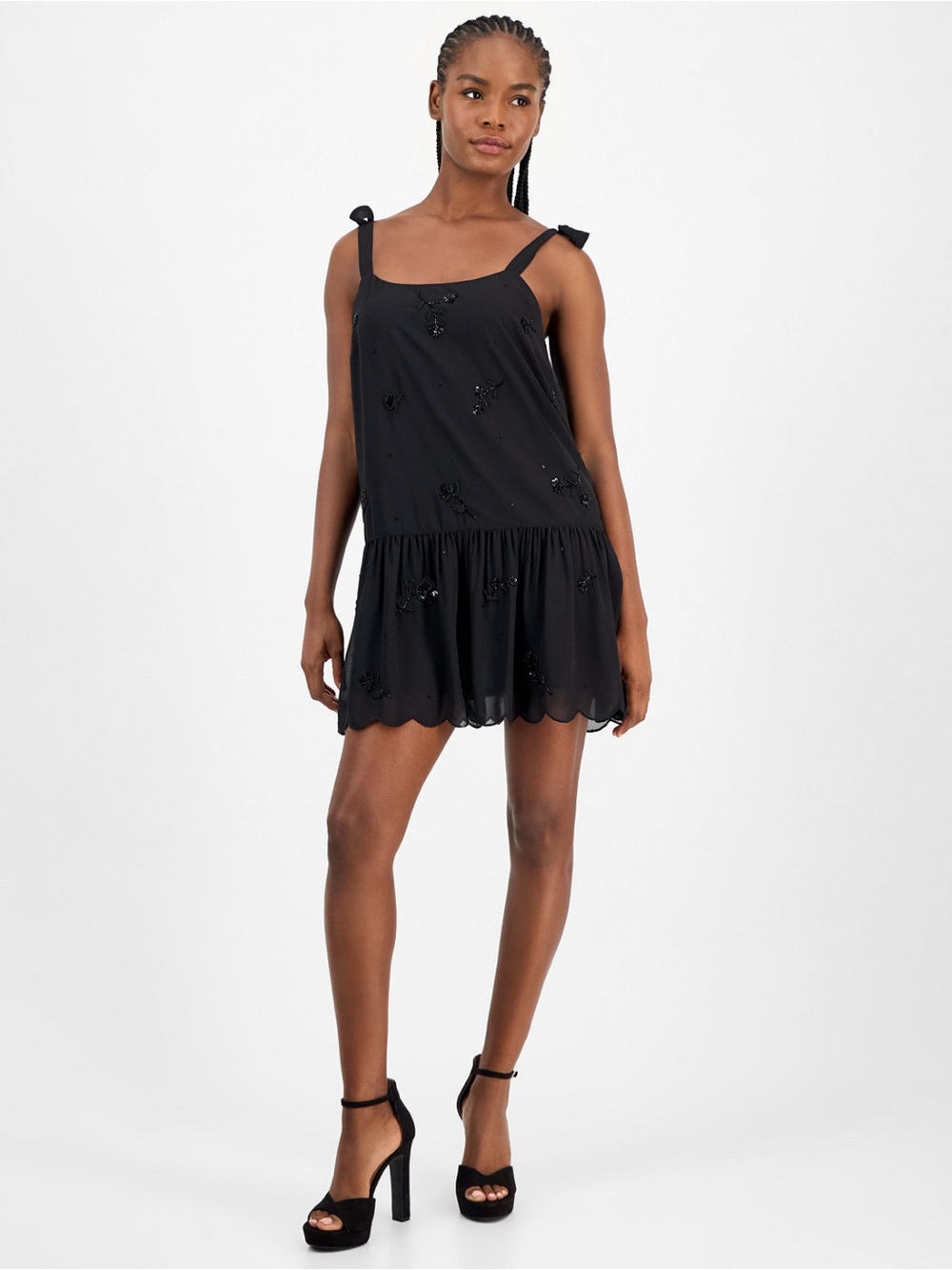 NWT Women's Beaded-Front Mini Dress Size XL